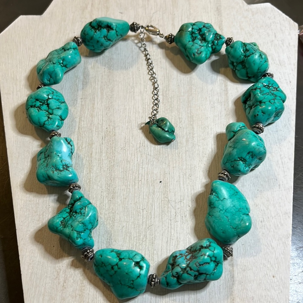 HDNY TURQUOISE CHUNK NECKLACE HENRY DESIGNS OF NY